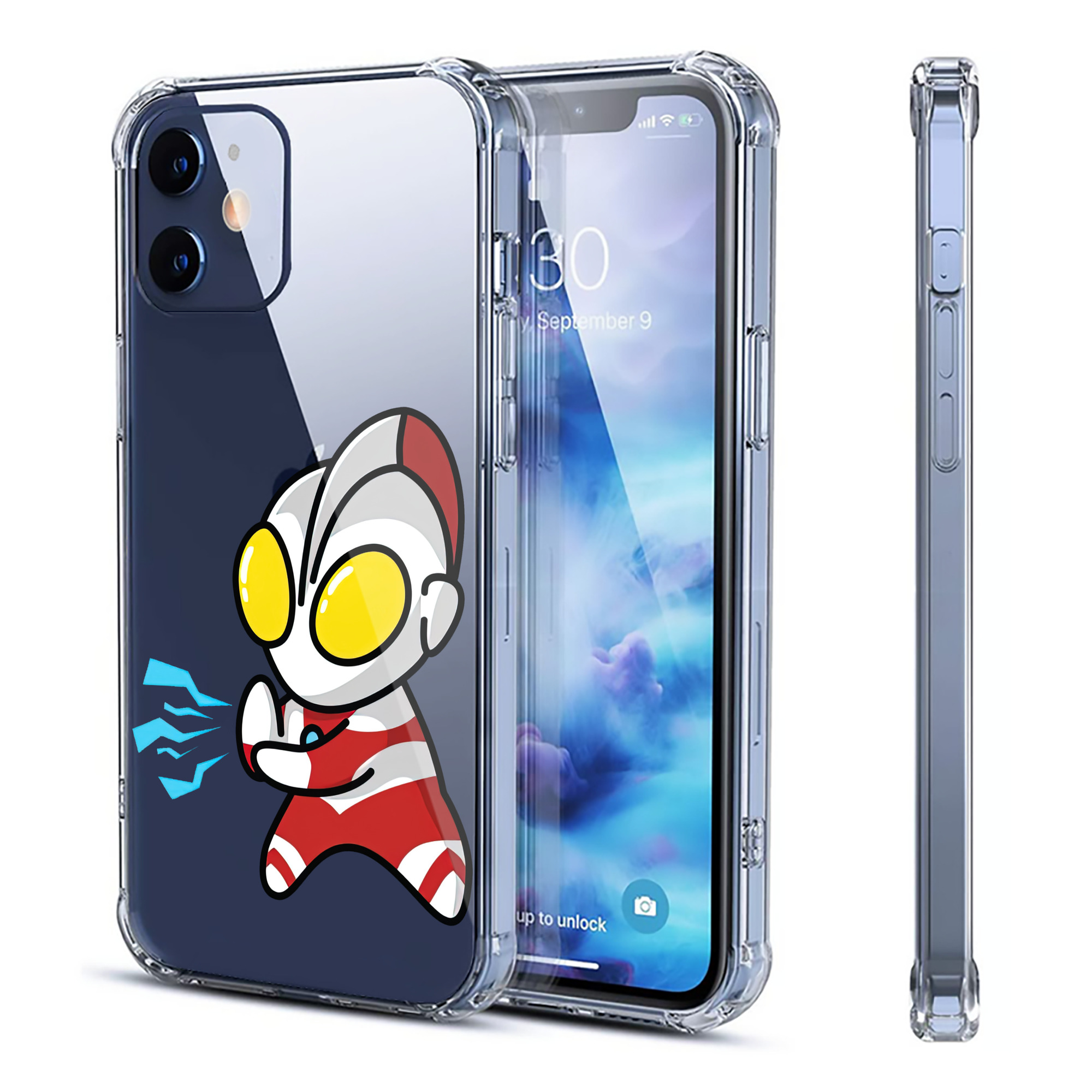 （画像用） ウルトラマン Ultraman 【iPhone 12シリーズ対応】透明スマホケース（クリアソフトケース）